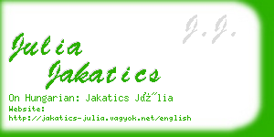 julia jakatics business card